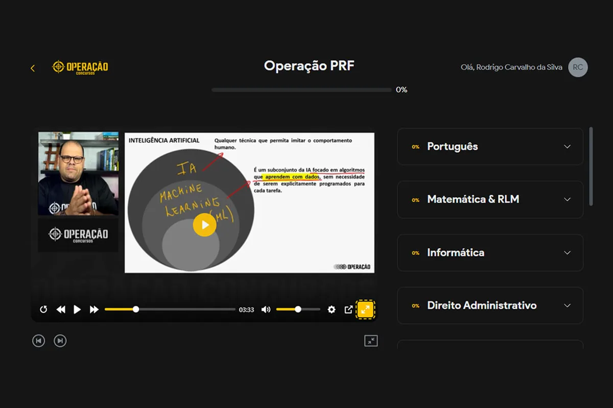 Videoaulas completas da PRF